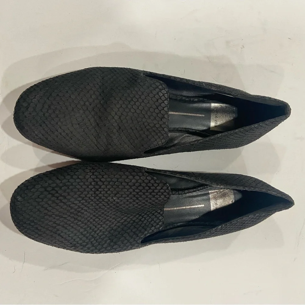 Dolce‎ Vita Narika Leather Smoking Loafers Black Flats Shoes Women's Size 8.5M